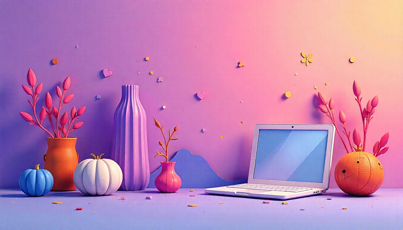 Responsive website design illustration on violet background