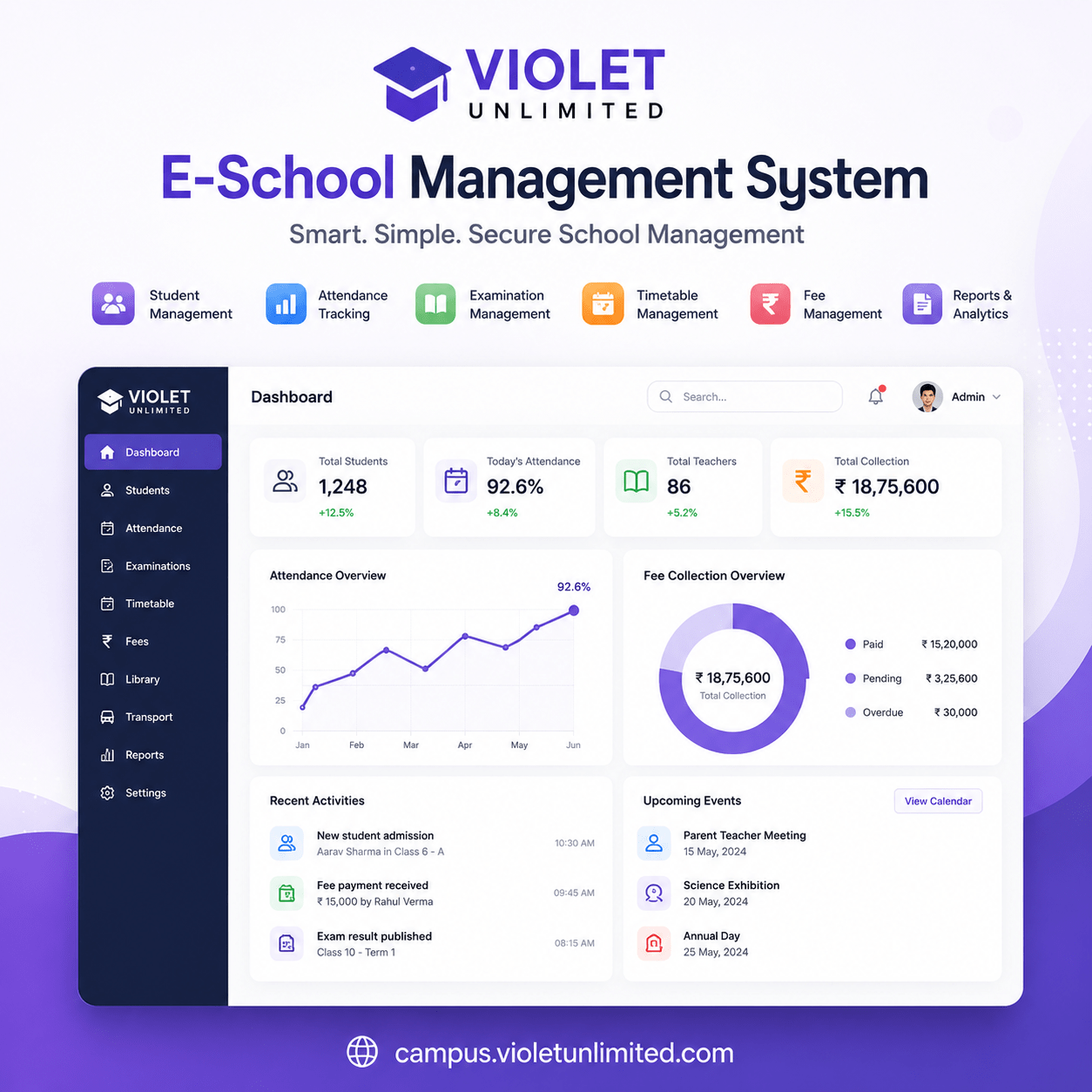 Violet Campus – Smart School Management SaaS